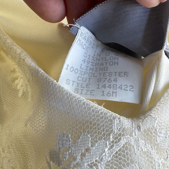 Ivory Lace Overlay Dress 2pc. Fairy Vintage Wedding By Rabbit Designs Misses 16 - Picture 12 of 16